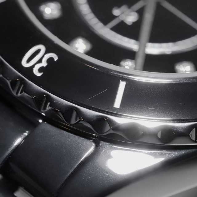 H5701 ブラック CHANEL（シャネル）J12 黒セラミック 12Pダイヤ 中古