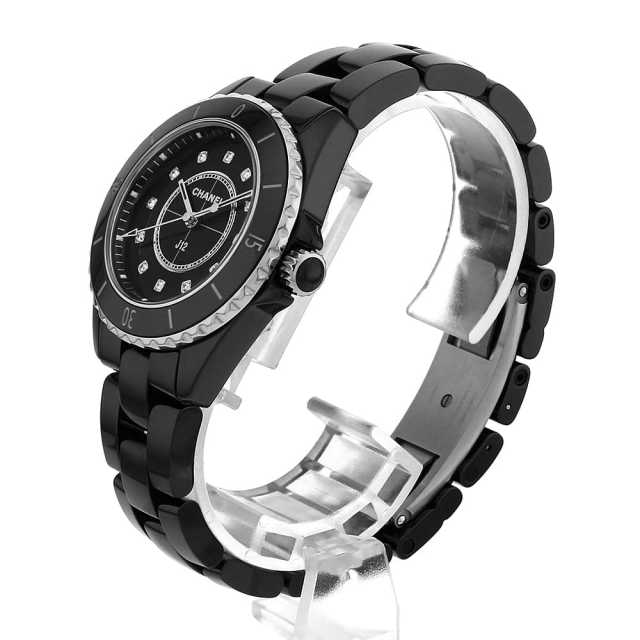 H5701 ブラック CHANEL（シャネル）J12 黒セラミック 12Pダイヤ 中古