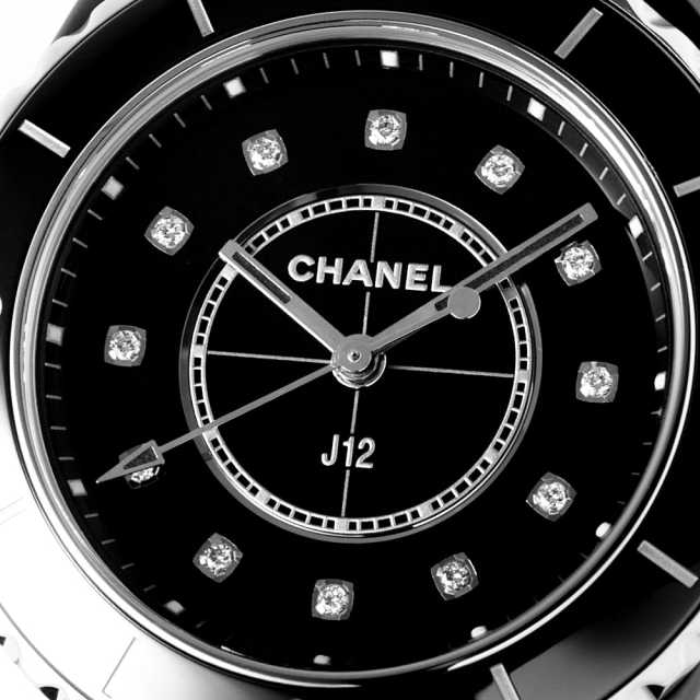 H5701 ブラック CHANEL（シャネル）J12 黒セラミック 12Pダイヤ 中古