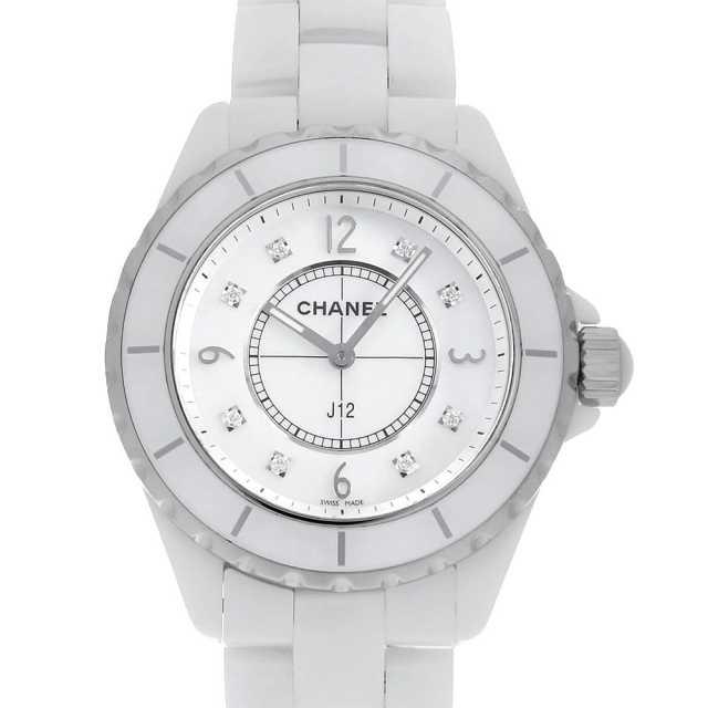 H3214 ホワイト CHANEL（シャネル）J12 白セラミック 8Pダイヤ 中古