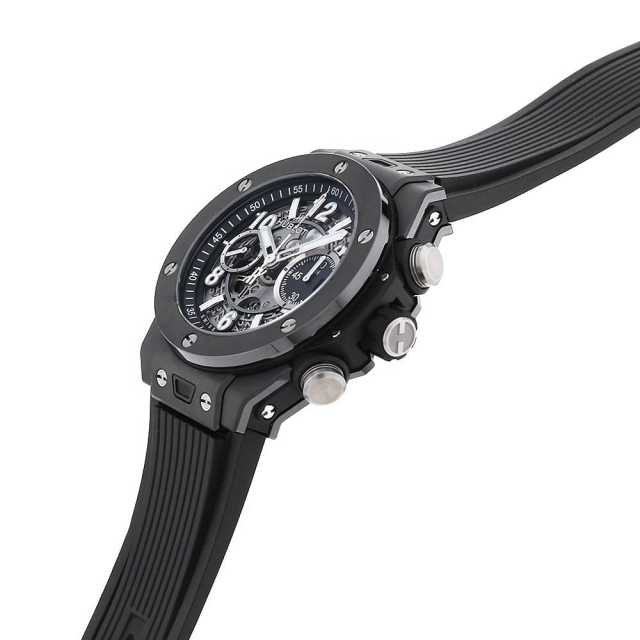 【良品】 HUBLOT ウブロ  ビッグバン ウニコ純正レザーベルト ブラック 411.JB.4901.RT スケルトン HUBLOT（ウブロ）ビッグバン ウニコ