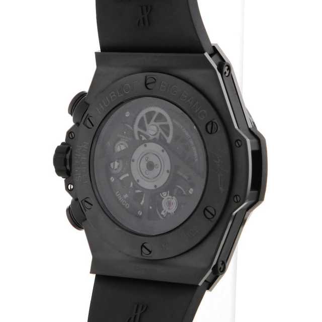 ウブロ Hublot 腕時計 ビッグバン オールブラック カモ ヨウジヤマモト 411.CI.0110.RX.YOY20 日本限定100本 スケルトン文字盤 クロノグラフ スモールセコンド セラミック ラバー 黒 自動巻き 【箱・保付き】 【中古】 411.CI.0110.RX.YOY20 スケルトン HUBLOT（ウブロ）ビッグバン オール