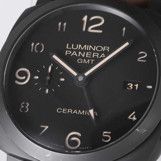 PANERAI LUMINOR ブラック 手巻き時計 美品 パネライ ルミノール 未使用)OFFICINE PANERAI オフィチーネ パネライ ルミノール