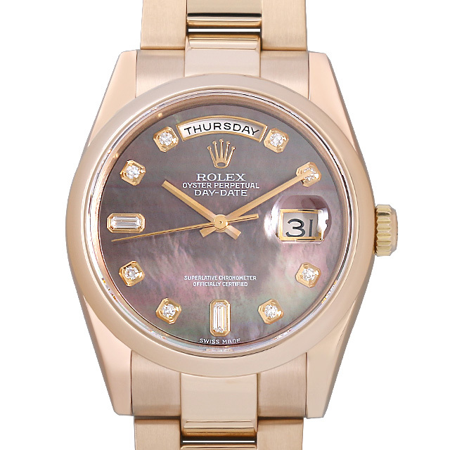 118205NCA ブラックシェル ROLEX（ロレックス） デイデイト 8Pダイヤ