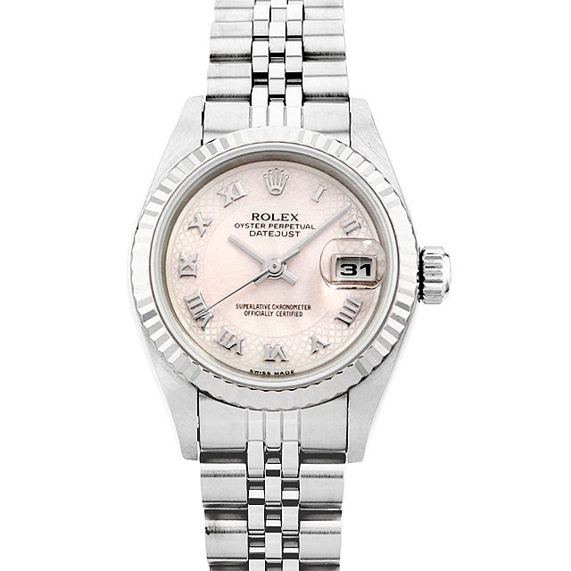 ROLEX ロレックス デイトジャスト U番 69174NR シェル 自動巻き レディース 腕時計 箱・ギャランティ有 69174NR ピンクシェル/ローマ U番 ROLEX（ロレックス） デイトジャスト
