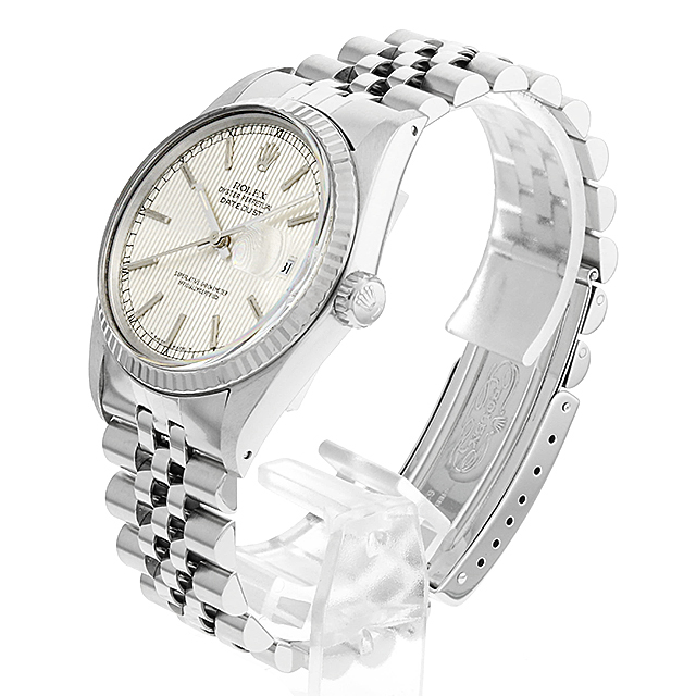 16014 ROLEX（ロレックス） デイトジャスト シルバータペストリー/バー  