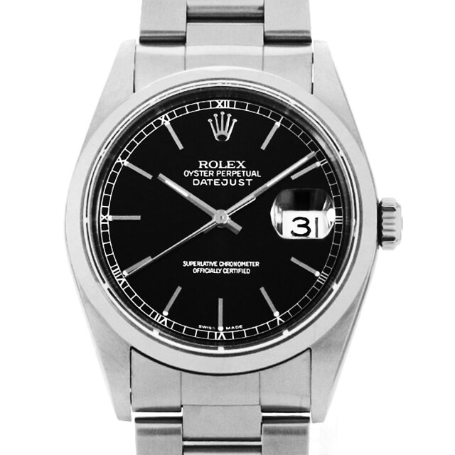 16200 ブラック/バー ROLEX（ロレックス） デイトジャスト 中古 | 東京