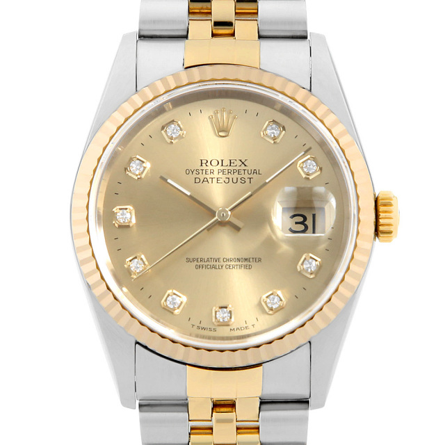 16233G シャンパン ROLEX（ロレックス）デイトジャスト 10Pダイヤ 中古  