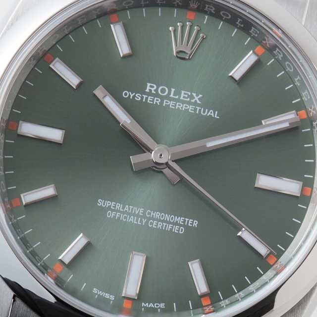 ロレックス 114200 オリーブグリーン[中古美品] 中古)ROLEX ロレックス オイスターパーペチュアル 114200
