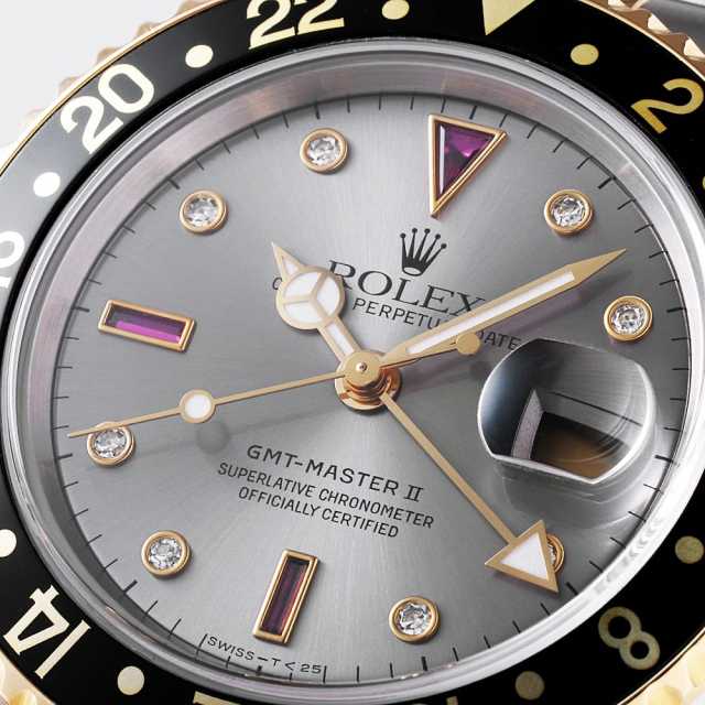 16713RG グレー ROLEX（ロレックス）GMTマスターII 8Pダイヤ 3P