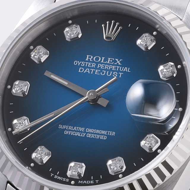 16234G ブルー ROLEX（ロレックス）デイトジャスト 10Pダイヤ 中古