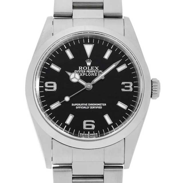 ROLEX グリーンレザー　型番14270 空箱　コマ2個 本物 14270 ブラック ROLEX（ロレックス）エクスプローラーI 中古