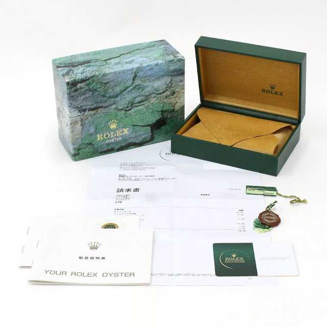 ROLEX グリーンレザー　型番14270 空箱　コマ2個 本物 14270 ブラック ROLEX（ロレックス）エクスプローラーI 中古