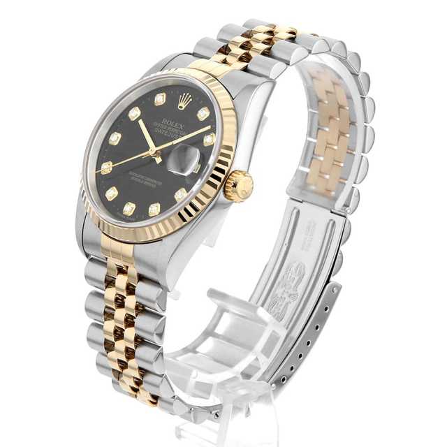 16233G ブラック ROLEX（ロレックス）デイトジャスト 10Pダイヤ 中古