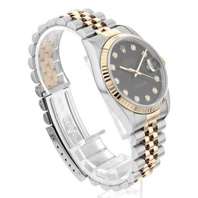 16233G ブラック ROLEX（ロレックス）デイトジャスト 10Pダイヤ 中古