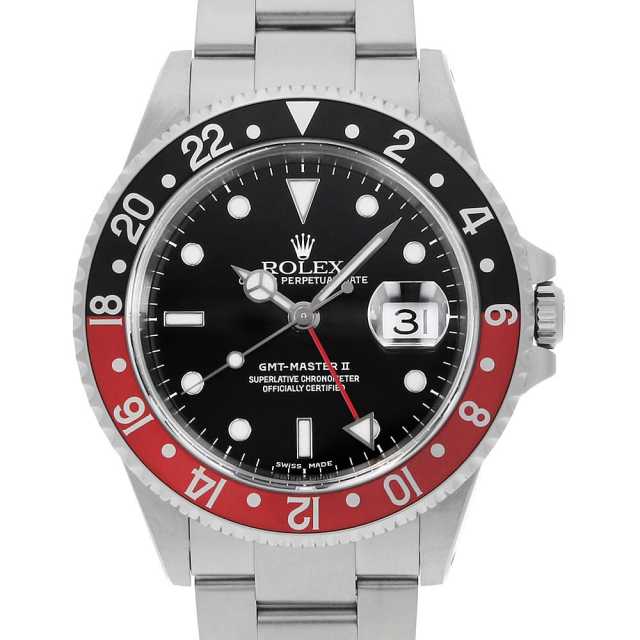 ROLEX GMTマスターⅡ 16710純正品 黒×赤（コーク）ベゼルディスク 16710 ブラック ROLEX（ロレックス）GMTマスターII 黒赤ベゼル 中古