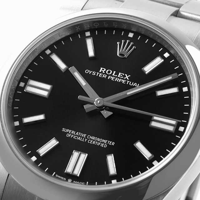 ROLEXロレックス オイスターパーペチュアル124300 純正ブラック文字盤 ロレックス オイスターパーペチュアル41 124300 黒文字盤 未使用