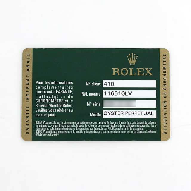 ROLEX Submariner 116610LV Men's Used