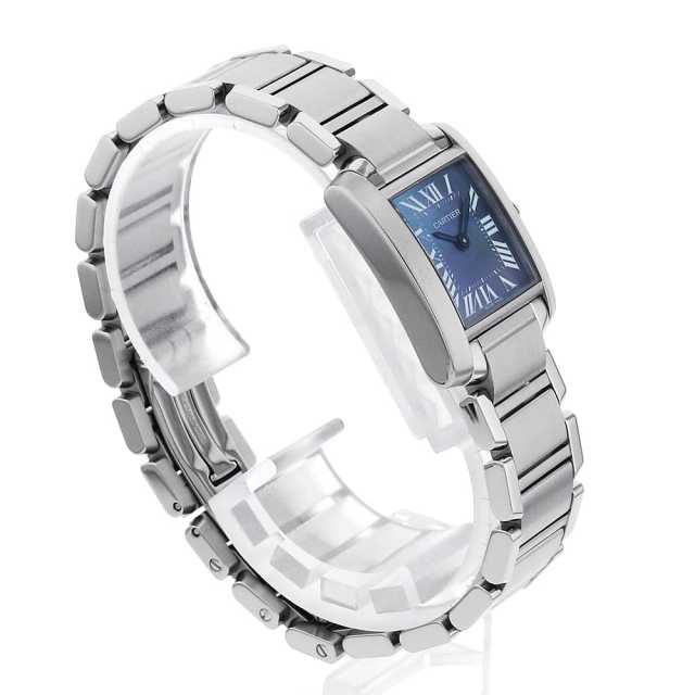電池交換済み Cartier カルティエ タンクフランセーズ SM W51034Q3 ブルーシェル SS ステンレス レディース クォーツ【6ヶ月保証】【腕時計】【中古】 カルティエ タンクフランセーズ SM W51034Q3 ブルーシェル レディース