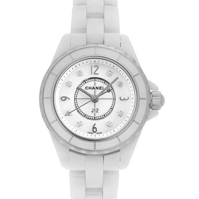 ✼*✼様 [鑑定済] CHANEL J12 ホワイトセラミック 8Pダイヤ H2 H2570 ホワイトシェル CHANEL（シャネル）J12 白セラミック 8Pダイヤ