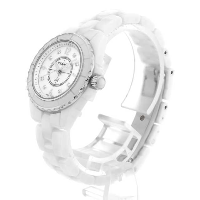 H2570 ホワイトシェル CHANEL（シャネル）J12 白セラミック 8Pダイヤ