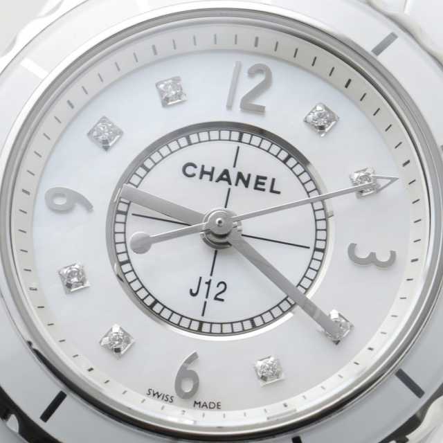 H2570 ホワイトシェル CHANEL（シャネル）J12 白セラミック 8Pダイヤ