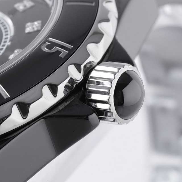 H1625 ブラック CHANEL（シャネル）J12 黒セラミック 12Pダイヤ 中古
