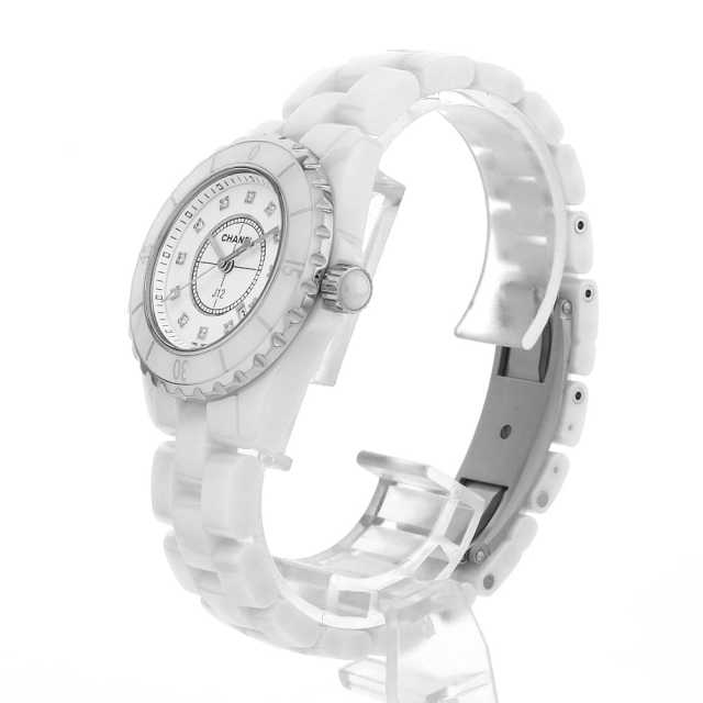 H1628 ホワイト CHANEL（シャネル）J12 白セラミック 12Pダイヤ 中古