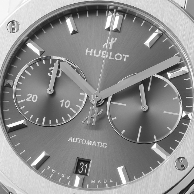 ウブロクラシックフュージョン42mm  純正交換用レザーベルト　グレー HUBLOT ウブロ クラシックフュージョン用 純正 替えベルト