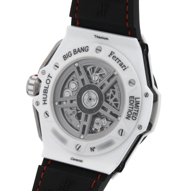 純正本物　銀座店購入　Hublot ビッグバンホワイトラバーベルト 411.HX.1170.RX スケルトン HUBLOT（ウブロ）ビッグバン ウニコ