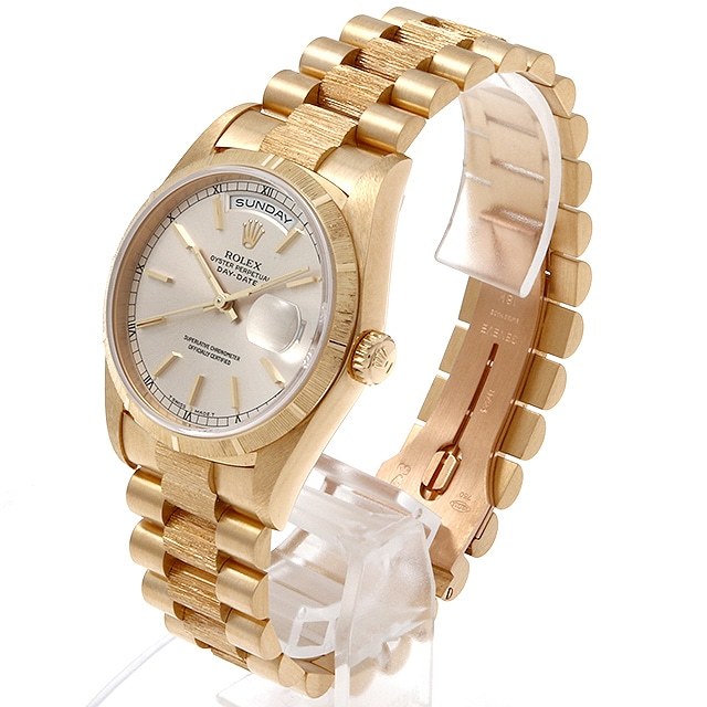 オオシバ出品 18248 シルバー/バー ROLEX（ロレックス） デイデイト バークベゼル