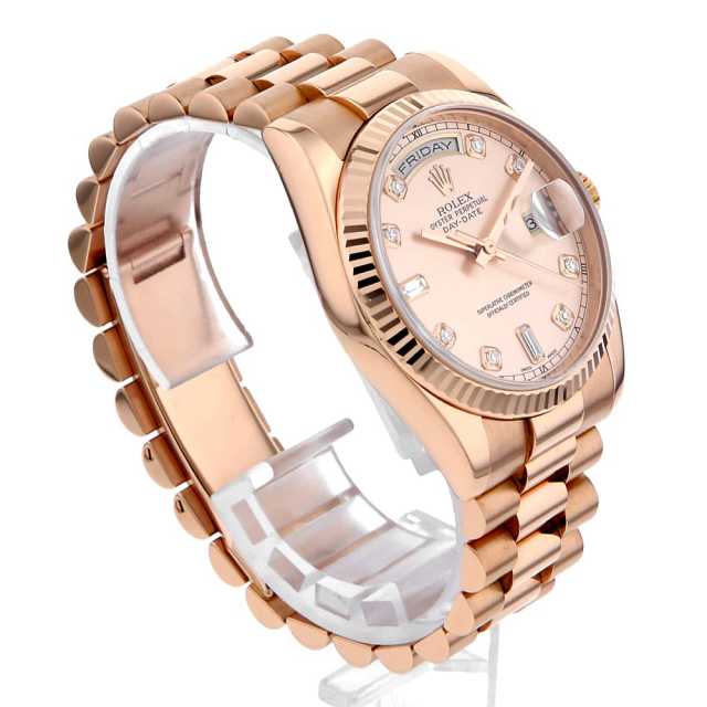118235A ピンク ROLEX（ロレックス）デイデイト 8Pラウンド 2Pバゲット