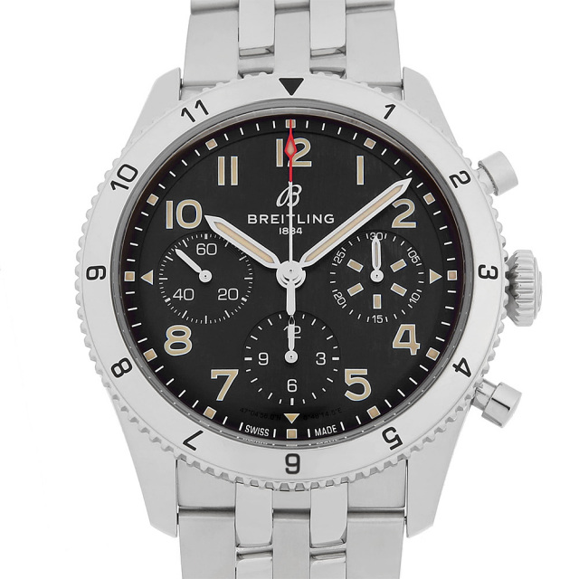 ブライトリング クラシック アヴィ クロノグラフ 42 P-51 マスタング A233803A1B1A1(A23380) 中古 メンズΩ 目立つ傷やダメージなどはなく良い状態です A233803A1B1A1 ブライトリング クラシック アヴィ クロノグラフ マスタング A23380