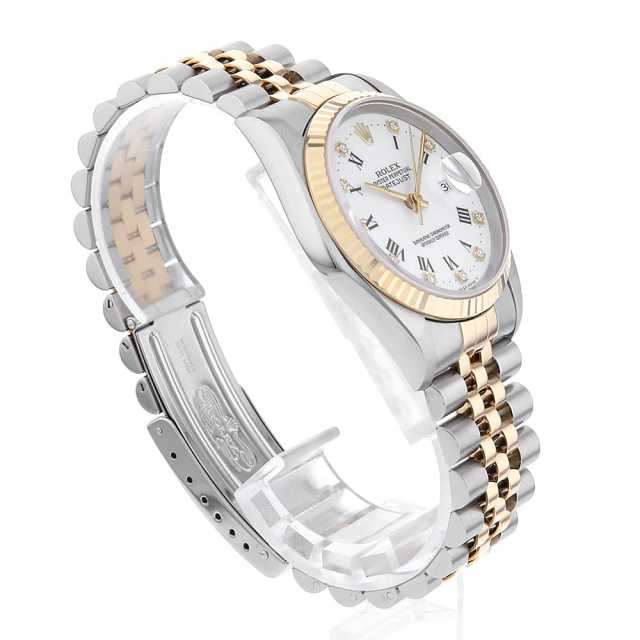 ファッション姫 通販 16233G ホワイト ROLEX（ロレックス）デイトジャスト 10Pダイヤ 時計