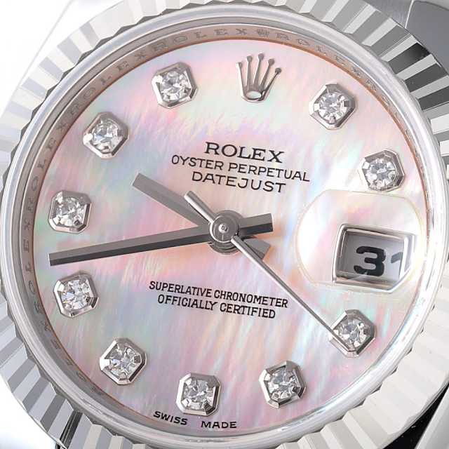 韓国ブランド通販サイト 179174NG ピンクシェル ROLEX（ロレックス）デイトジャスト 10P 時計