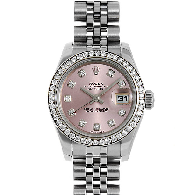 179384G ROLEX（ロレックス） デイトジャスト ベゼルダイヤ ピンク