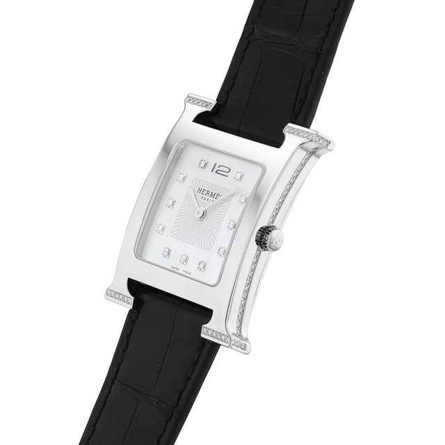 【5/28まで取り置き】美品　エルメス　Hウォッチ　ノアール(黒) HERMES - 【5/28まで取り置き】美品 エルメス Hウォッチ ノアール(黒