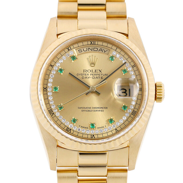 デイデイト サークルダイヤ/10Pエメラルド 18238LE メイン画像