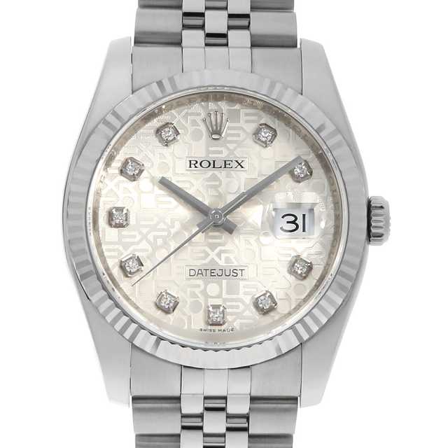 116234G シルバー ROLEX（ロレックス）デイトジャスト 10Pダイヤ 中古