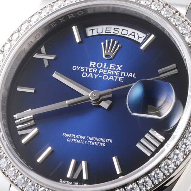 128349RBR ブルー ROLEX（ロレックス）デイデイト36 ベゼルダイヤ 中古