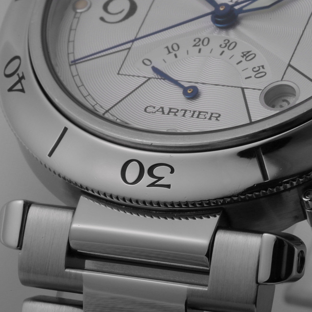 W31037H3 シルバー Cartier（カルティエ）パシャ パワーリザーブGMT 