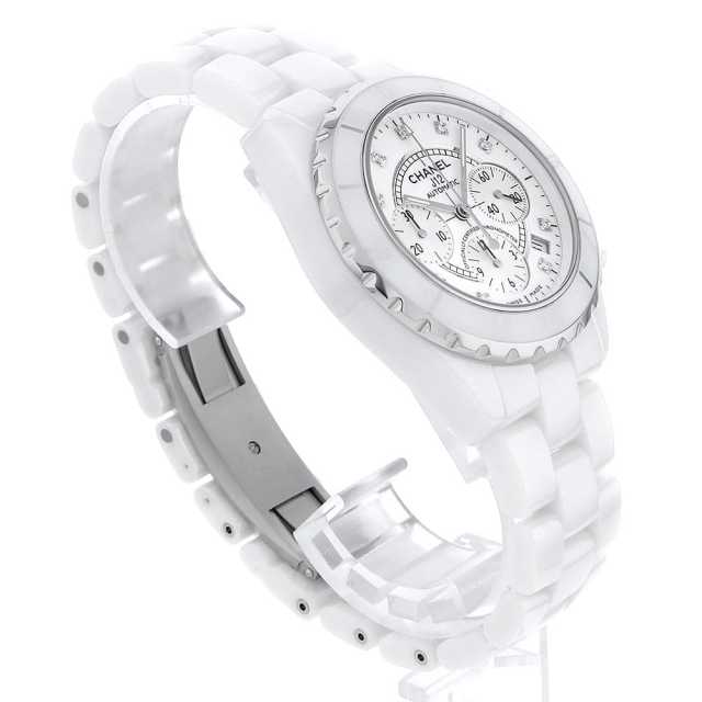 H2009 ホワイト CHANEL（シャネル）J12 クロノグラフ 9Pダイヤ 中古