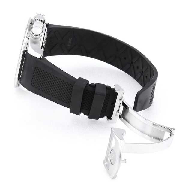 最終値下げ　銀座RASIN IWC ポルトギーゼ用 クロコダイルベルト　ブラック 最終値下げ 銀座RASIN IWC ポルトギーゼ用 クロコダイルベルト ブラック