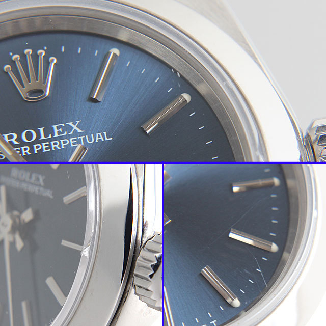 【 正規品 】ROLEX 美品！ オイスターパーペチュアル 67180 ネイビー ロレックス オイスターパーペチュアル 67180 ブルー レディース