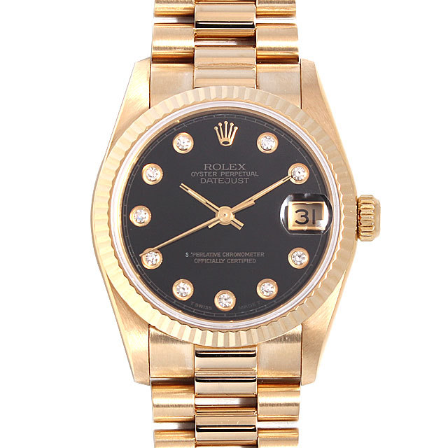 68278 ONYX G ロレックス(ROLEX) デイトジャスト オニキス/10Pダイヤ  