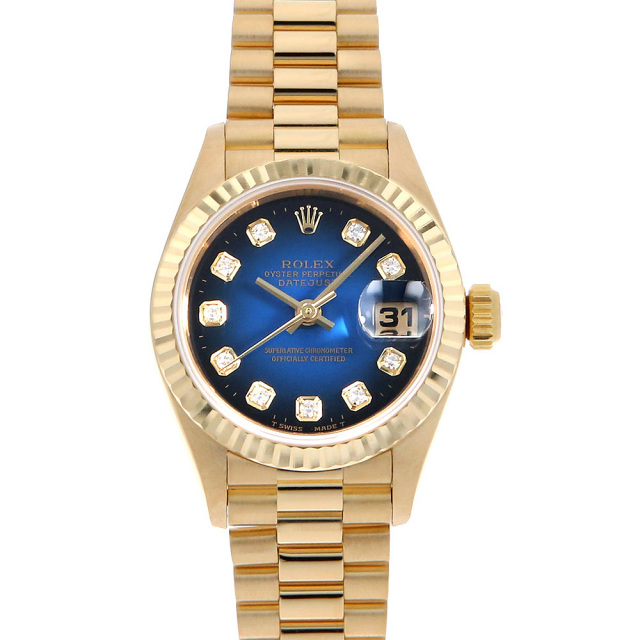 69178G ブルー ROLEX（ロレックス）デイトジャスト 10Pダイヤ 中古