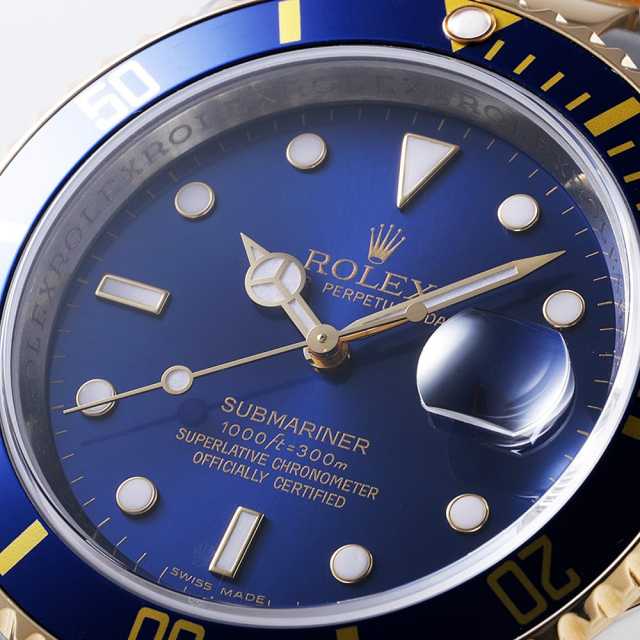 豪奢な ブルー 16613 ROLEX（ロレックス）サブマリーナ 中古 デイト 時計
