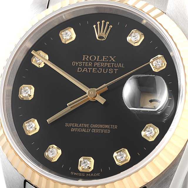 16233G ブラック ROLEX（ロレックス）デイトジャスト 10Pダイヤ