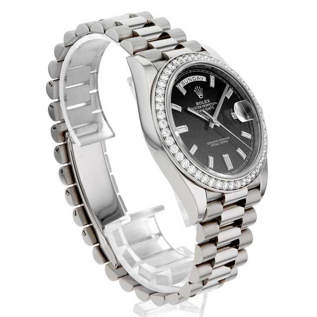228349RBR ブラック ROLEX（ロレックス）デイデイト40 ベゼルダイヤ