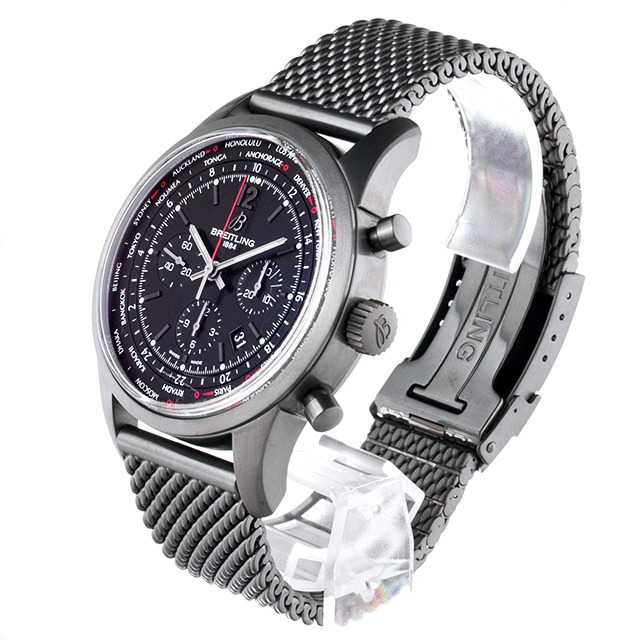 トランスオーシャン ユニタイム パイロット ブラックスチール 世界限定1000本 M051B80OCB(MB0510) サブ画像１